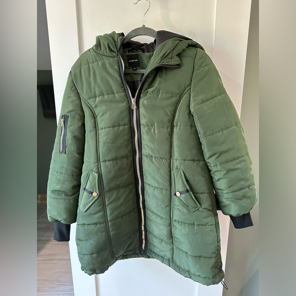 Women’s Size Small Rampage Hunter Green Puffer Coat Jacket - Picture 1 of 10